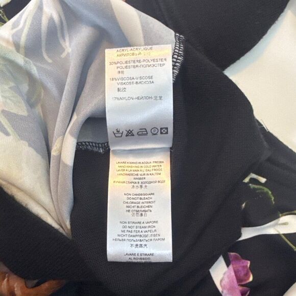 Pietro Brunelli Milano Floral Long-Sleeve Top XS Black/Multicolor Made In Italy - Picture 5 of 6